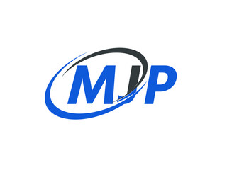 MJP letter creative modern elegant swoosh logo design