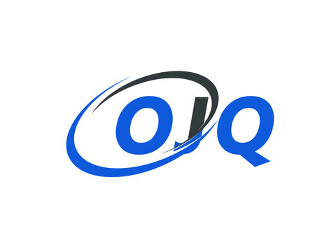 OJQ letter creative modern elegant swoosh logo design