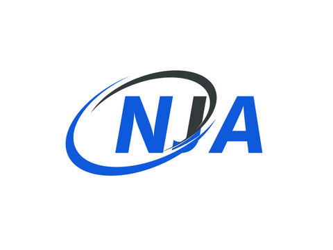 NJA letter creative modern elegant swoosh logo design