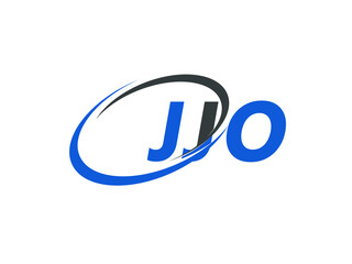 JJO letter creative modern elegant swoosh logo design