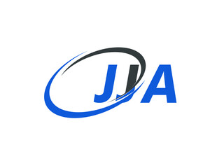 JJA letter creative modern elegant swoosh logo design