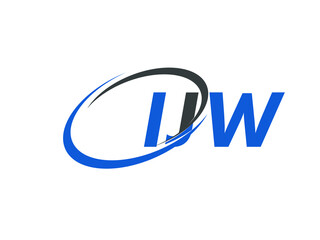 IJW letter creative modern elegant swoosh logo design
