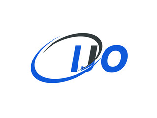 IJO letter creative modern elegant swoosh logo design