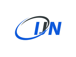 IJN letter creative modern elegant swoosh logo design