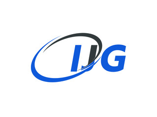 IJG letter creative modern elegant swoosh logo design