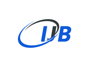 IJB letter creative modern elegant swoosh logo design