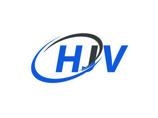 HJV letter creative modern elegant swoosh logo design