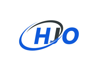 HJO letter creative modern elegant swoosh logo design