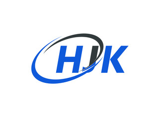 HJK letter creative modern elegant swoosh logo design
