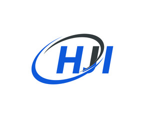 HJI letter creative modern elegant swoosh logo design