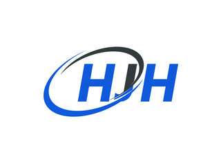 HJH letter creative modern elegant swoosh logo design