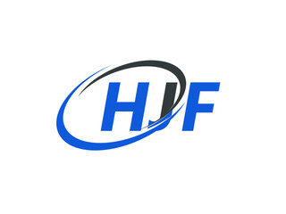 HJF letter creative modern elegant swoosh logo design