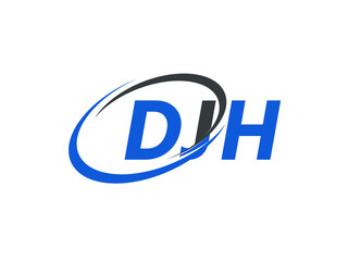 Fototapeta premium DJH letter creative modern elegant swoosh logo design