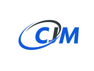 CJM letter creative modern elegant swoosh logo design