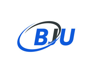 BJU letter creative modern elegant swoosh logo design