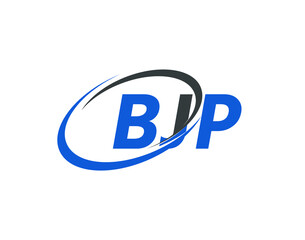 BJP letter creative modern elegant swoosh logo design