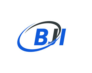 BJI letter creative modern elegant swoosh logo design