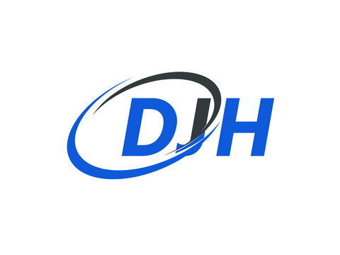DJH letter creative modern elegant swoosh logo design