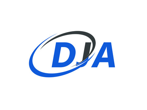 DJA letter creative modern elegant swoosh logo design
