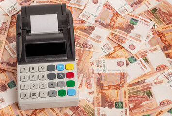 Cash register and cash background.