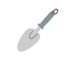 かわいいガーデニングの青色のスコップ／手描きイラスト