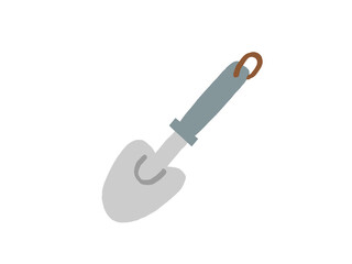 かわいいガーデニングの青色のスコップ／手描きイラスト