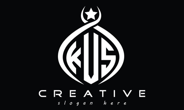 KVS three letters monogram curved oval initial logo design, geometric minimalist modern creative logo, vector template