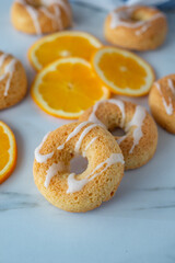 sweet home made orange donuts