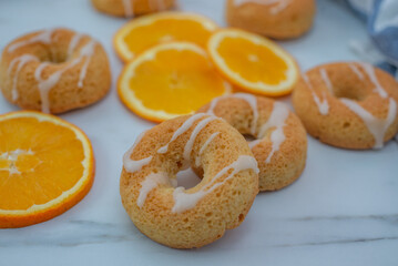 sweet home made orange donuts