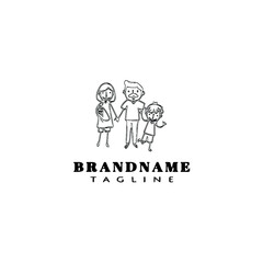 family logo cartoon icon design template black isolated vector illustration