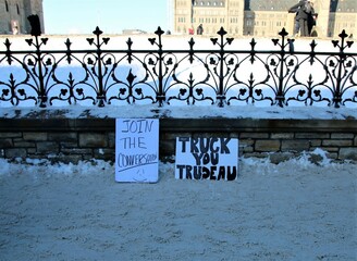 protest sign at the Canadian Parliament, Ottawa 2022 - obrazy, fototapety, plakaty
