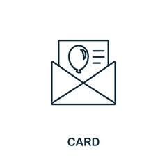 Card icon. Line element from party icon collection. Linear Card icon sign for web design, infographics and more.