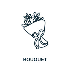 Bouquet icon. Line element from party icon collection. Linear Bouquet icon sign for web design, infographics and more.