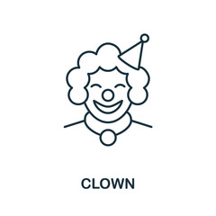 Clown icon. Line element from party icon collection. Linear Clown icon sign for web design, infographics and more.