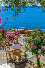 View of the medieval  castle of Monemvasia, Lakonia, Peloponnese, Greece