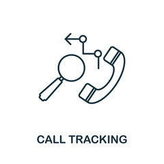 Call Tracking icon. Line element from production management collection. Linear Call Tracking icon sign for web design, infographics and more.