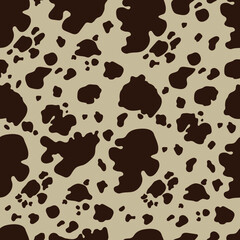 Vector brown cow print pattern animal Seamless. Cow skin abstract for printing, cutting, and crafts Ideal for mugs, stickers, stencils, web, cover. wall stickers, home decorate and more.
