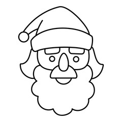 Santa Claus icon. Christmas and new year flat line icons. Winter holidays sale decor. Signs and symbols  for xmas party celebration, greeting cards. Isolated element. Vector illustration.