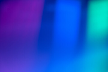 Blur neon rays. Color light overlay. Futuristic decoration filter. Defocused blue pink green soft glow beam abstract copy space background.