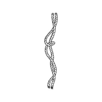 rope with loop. Vector black white doodle sketch isolated illustration.