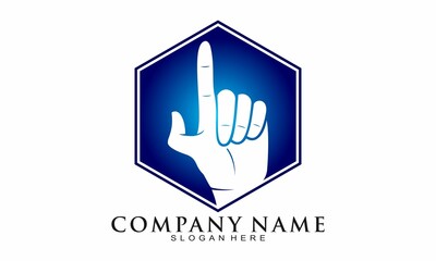 Hand pointing up illustration icon logo