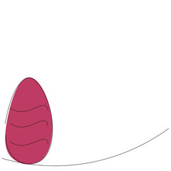 Easter red egg on white background vector illustration