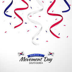 Vector Illustration of March 1st Movement Day in the South Korea.
