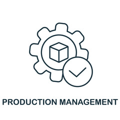 Production Management icon. Line element from production management collection. Linear Production Management icon sign for web design, infographics and more.
