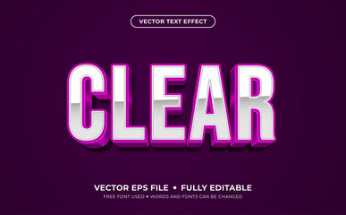 Clear Editable Vector Text Effect.