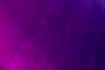 Lens flare overlay. Blur neon rays. Bokeh light leak texture. Defocused ultraviolet pink purple color glow on dark abstract empty space background.
