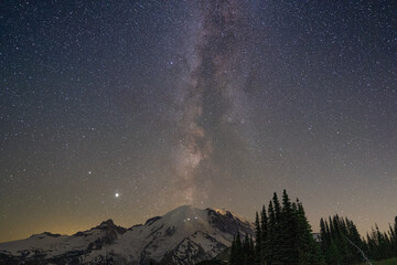 Mount Rainier under the stars