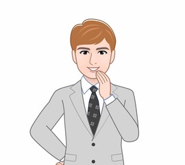 茶色の髪色の男性