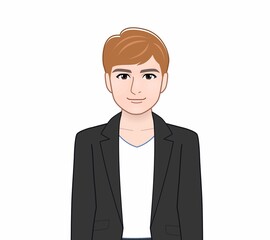 茶色の髪色の男性