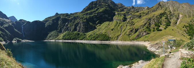 Panoramic view of Lac d'Oô in the French Pyrenees.